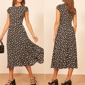 Reformation Rylie Polka Dot Midi Dress NWT